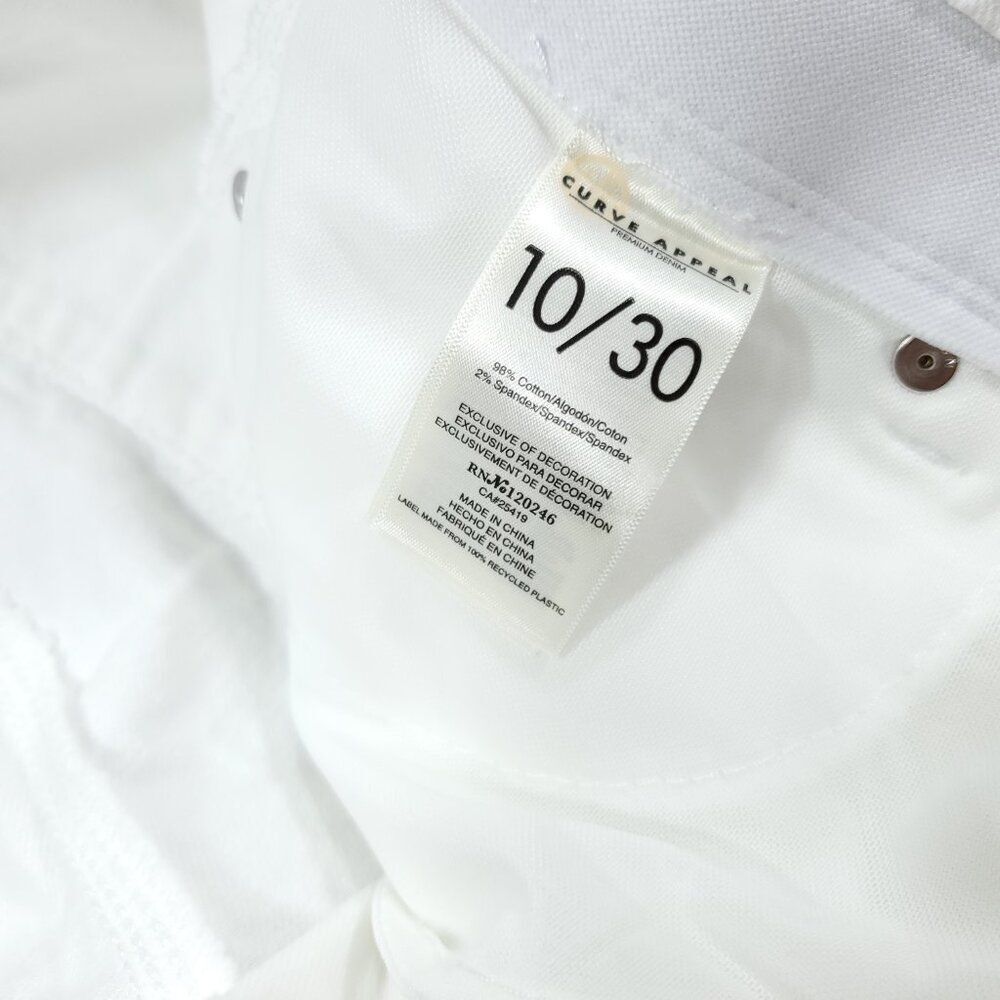 Curve Appeal Rae High Rise Straight Jeans Size 10 30 White Concealed Comfort - Picture 5 of 8